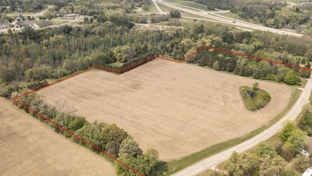 N2757 Shadow Rd, Waupaca, WI 54981 - aerial overview of property's location with property parcel outlined