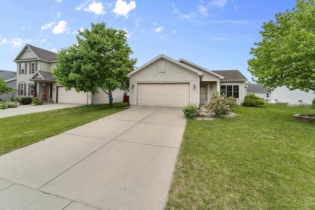 7217 Iris Bloom Dr, Madison, WI 53719 - view of front of home featuring a front yard, concrete driveway, and a garage