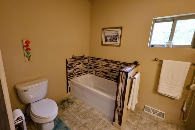 4905 Starlight Ln, Cassville, WI 53806 - bathroom with toilet, baseboards, a garden tub, and tile patterned floors