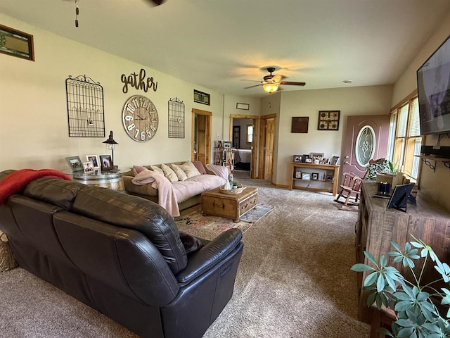 E12742 Weigands Bay N, Merrimac, WI 53561 - living area with carpet flooring and a ceiling fan