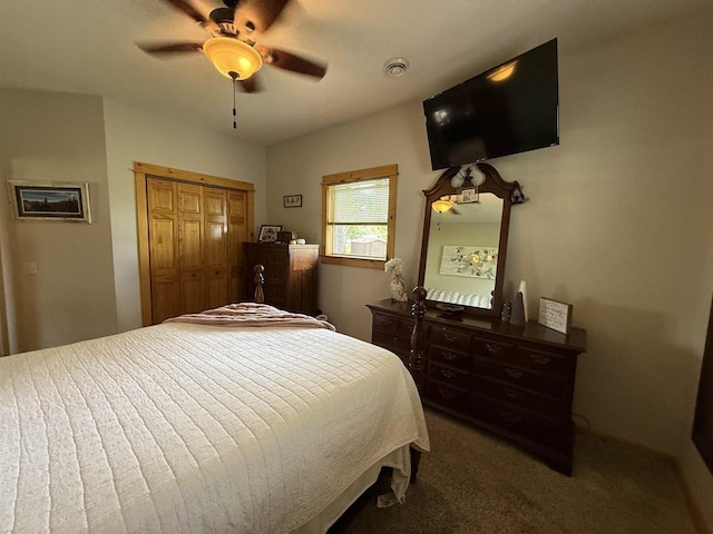 E12742 Weigands Bay N, Merrimac, WI 53561 - carpeted bedroom with a ceiling fan and a closet