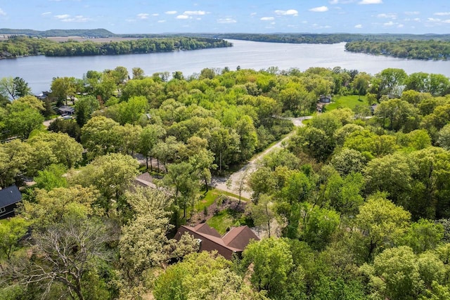 S7698 Grandview Ave, Merrimac, WI 53561 - bird's eye view of a nearby body of water and a heavily wooded area