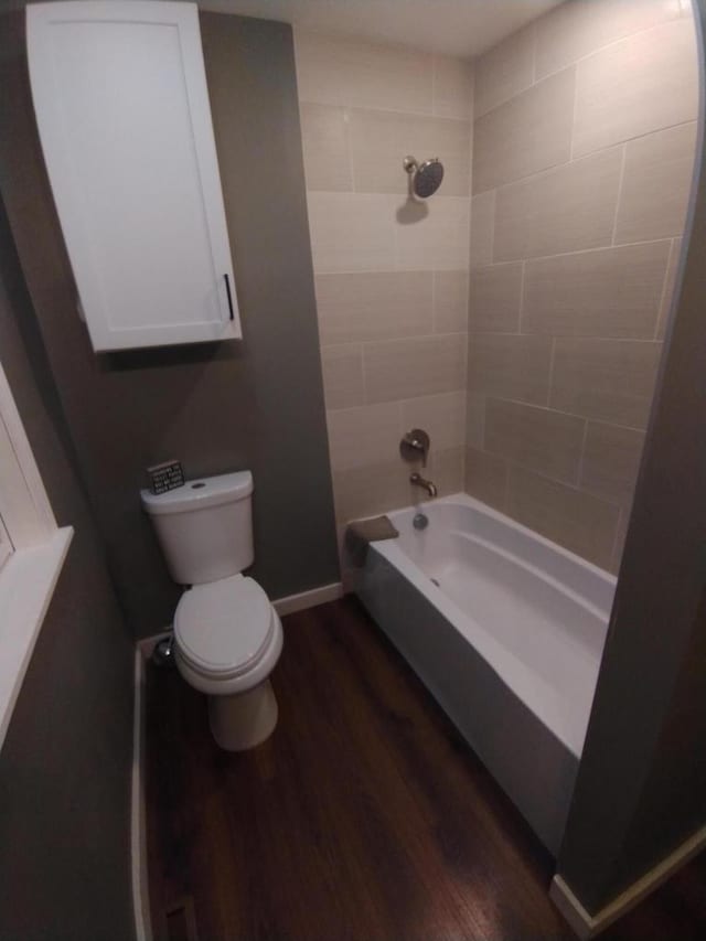232 Harrison Ave, Waukesha, WI 53186 - bathroom with wood finished floors, toilet, and shower / bathtub combination