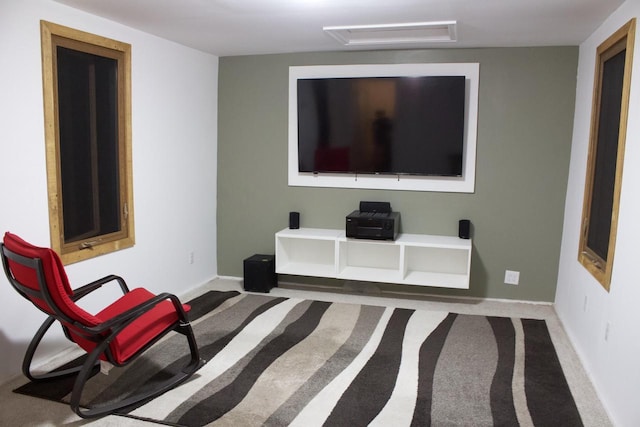 232 Harrison Ave, Waukesha, WI 53186 - sitting room with attic access, baseboards, and carpet flooring