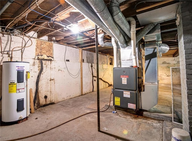 4190 County Road P, Spring Valley, WI 54767 - unfinished basement with water heater and heating unit