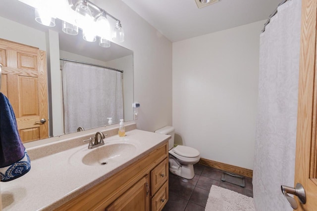 N4404 Pine Dr, Montello, WI 53949 - full bath featuring toilet, vanity, tile patterned floors, and baseboards