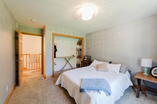 N4404 Pine Dr, Montello, WI 53949 - bedroom with carpet flooring, baseboards, and a closet