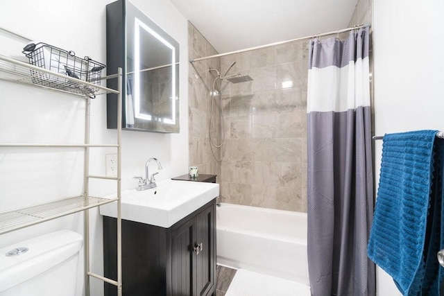 30994 122nd St, New Auburn, WI 54757 - full bathroom with toilet, shower / bath combination with curtain, and vanity