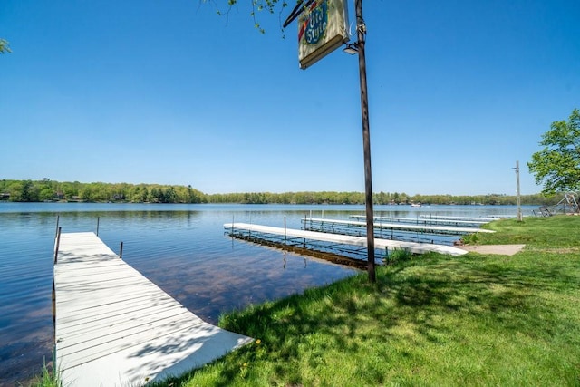 30994 122nd St, New Auburn, WI 54757 - dock area featuring a water view and a yard