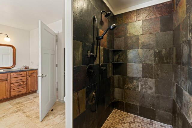 450 Lake Ave, Montello, WI 53949 - bathroom with a tile shower and vanity