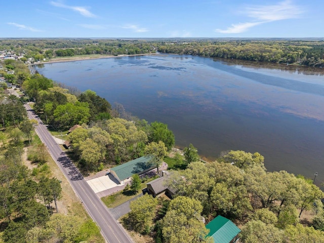 450 Lake Ave, Montello, WI 53949 - drone / aerial view of a nearby body of water and a heavily wooded area