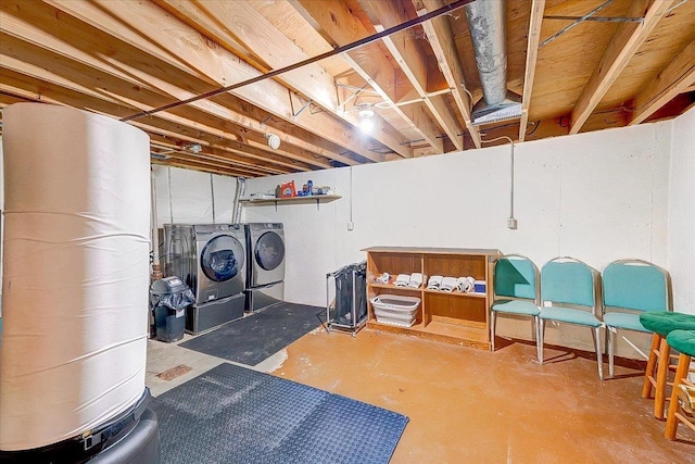 864 Suellen Ln, Portage, WI 53901 - unfinished basement featuring independent washer and dryer