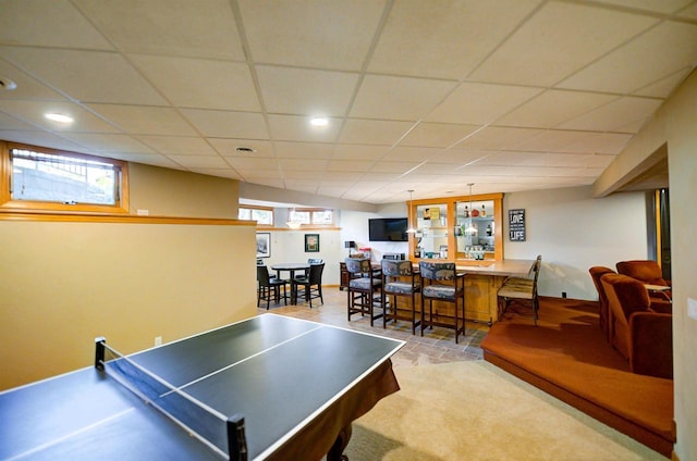 870 Eden Ct, Menasha, WI 54956 - recreation room with a drop ceiling and recessed lighting