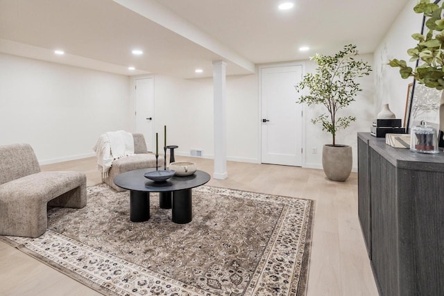 2285 N 166th St, Brookfield, WI 53005 - living area with light wood finished floors, recessed lighting, and baseboards