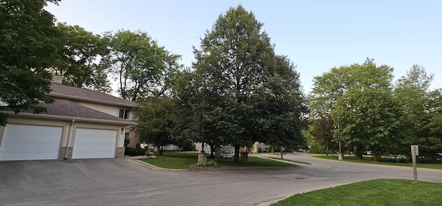 26 Waunona Woods Ct, Madison, WI 53713 - view of property hidden behind natural elements with driveway, brick siding, and an attached garage