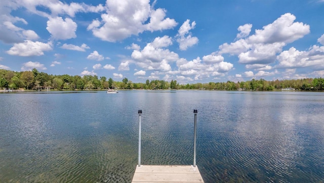 W7660 State Road 21, Wautoma, WI 54982 - dock featuring a water view and a forest view