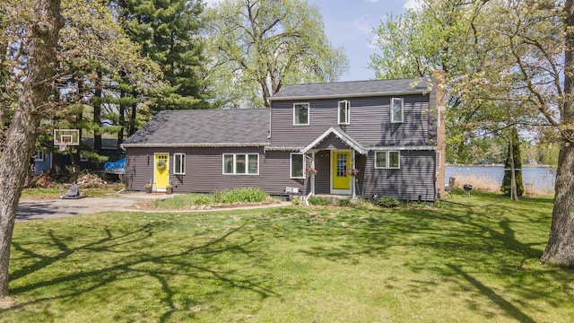 W7660 State Road 21, Wautoma, WI 54982 - view of front of house featuring a front yard and a chimney