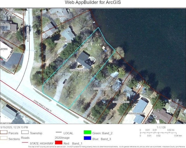 W7660 State Road 21, Wautoma, WI 54982 - aerial view of property's location featuring property boundaries highlighted