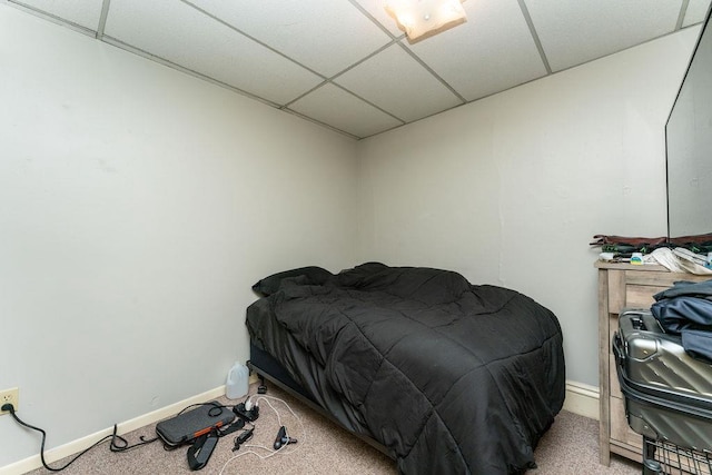 306 Wisconsin St, Oshkosh, WI 54901 - bedroom featuring a paneled ceiling, carpet, and baseboards