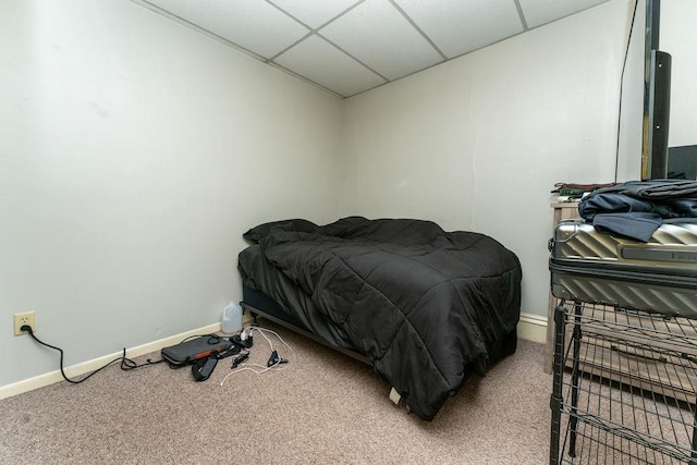 306 Wisconsin St, Oshkosh, WI 54901 - carpeted bedroom with a drop ceiling and baseboards