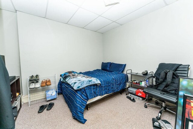 306 Wisconsin St, Oshkosh, WI 54901 - bedroom with a paneled ceiling and carpet
