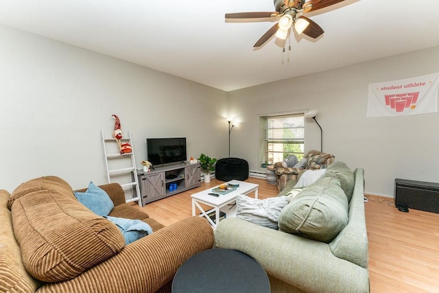 306 Wisconsin St, Oshkosh, WI 54901 - living room with light wood-style flooring and ceiling fan