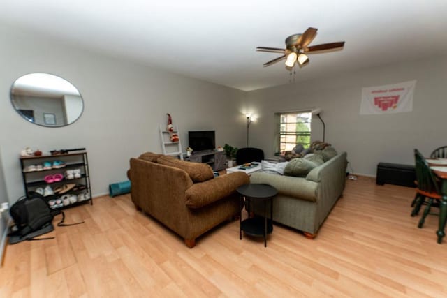 306 Wisconsin St, Oshkosh, WI 54901 - living room featuring light wood finished floors and a ceiling fan