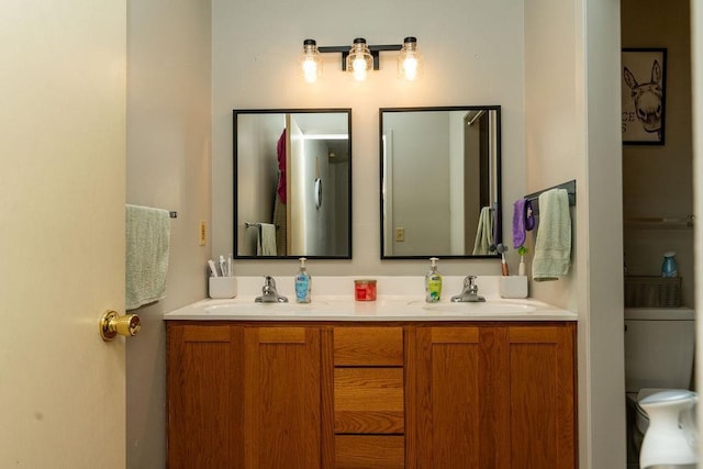 306 Wisconsin St, Oshkosh, WI 54901 - full bathroom with toilet and double vanity