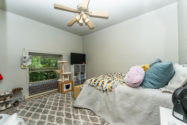 306 Wisconsin St, Oshkosh, WI 54901 - bedroom featuring ornamental molding and a ceiling fan
