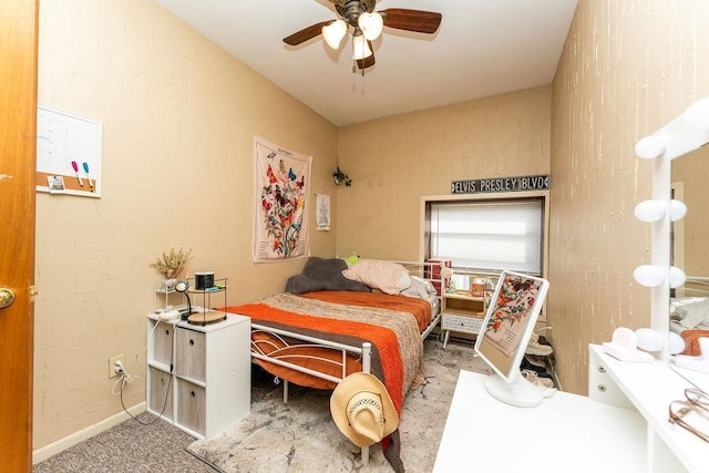 306 Wisconsin St, Oshkosh, WI 54901 - bedroom with carpet, baseboards, and ceiling fan