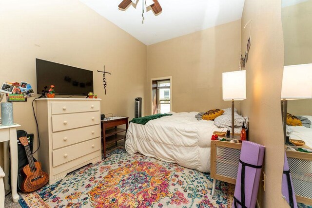 306 Wisconsin St, Oshkosh, WI 54901 - bedroom featuring ceiling fan and lofted ceiling