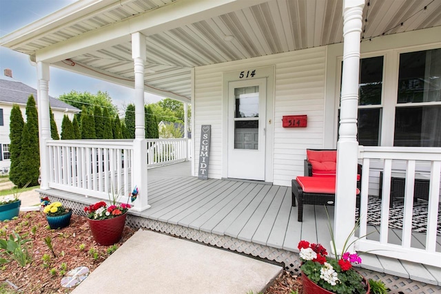 514 Doty St, Mineral Point, WI 53565 - view of wooden porch