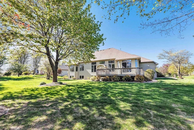 2531 Huntington Way, Suamico, WI 54173 - rear view of property featuring a wooden deck and a yard