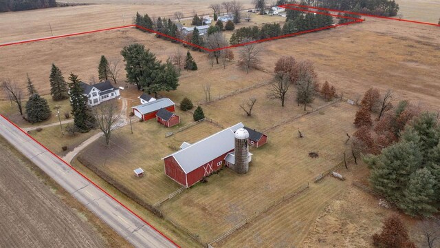 N2145 Lind Center Rd, Waupaca, WI 54981 - view of rural area featuring property boundaries highlighted