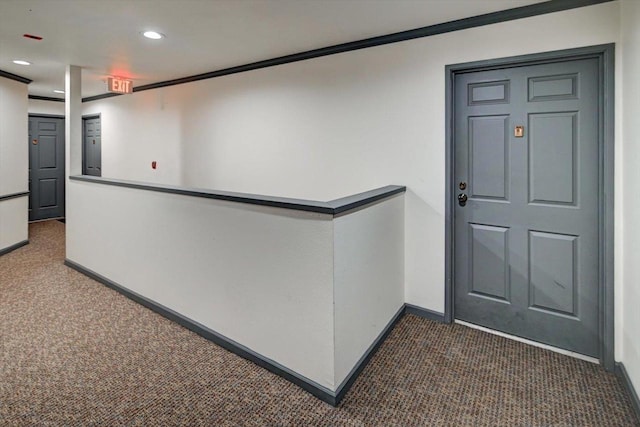 7102 Flagship Dr Unit 8, Madison, WI 53719 - interior space with dark colored carpet, baseboards, and recessed lighting