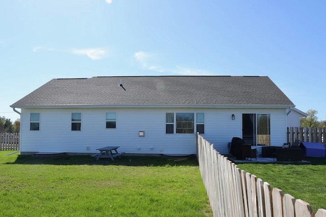 8505 Hinner Springs Dr, Weston, WI 54476 - back of house featuring an outdoor living space and roof with shingles