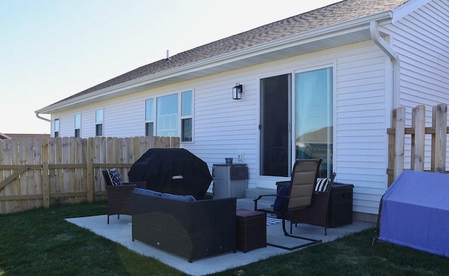 8505 Hinner Springs Dr, Weston, WI 54476 - view of patio with fence, a grill, and outdoor lounge area
