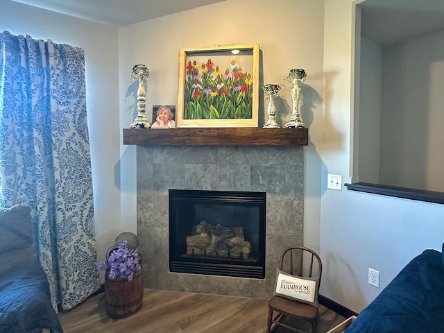 8505 Hinner Springs Dr, Weston, WI 54476 - detailed view of wood finished floors and a tile fireplace