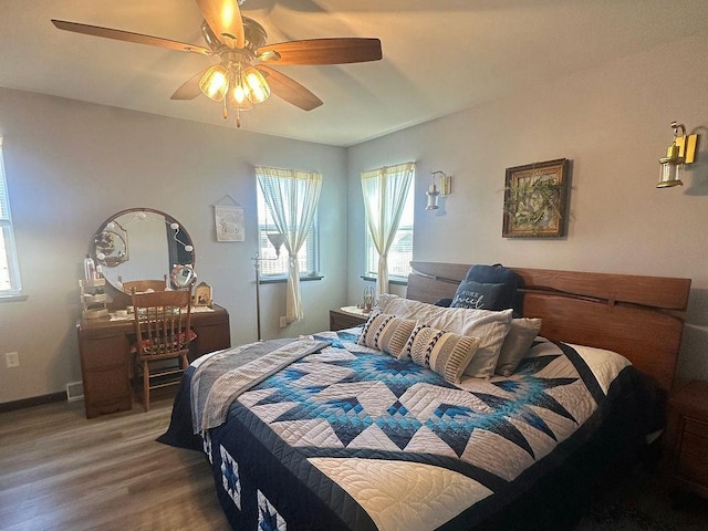 8505 Hinner Springs Dr, Weston, WI 54476 - bedroom with wood finished floors and ceiling fan