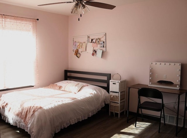 8505 Hinner Springs Dr, Weston, WI 54476 - bedroom featuring wood finished floors and a ceiling fan