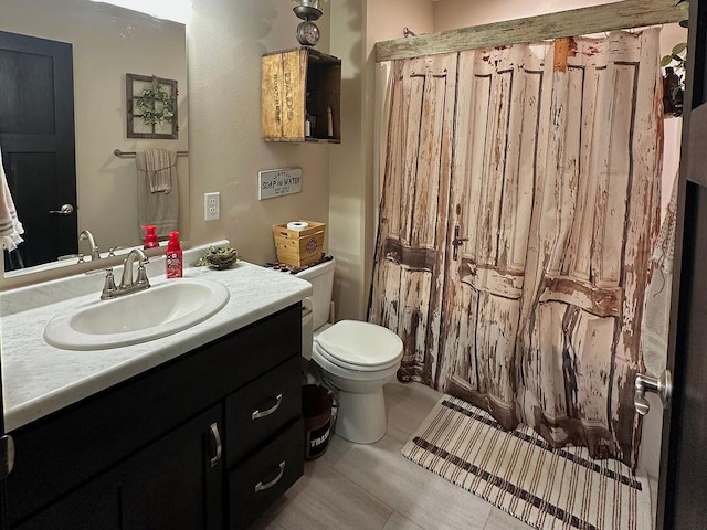 8505 Hinner Springs Dr, Weston, WI 54476 - full bathroom featuring vanity, toilet, and a shower with curtain