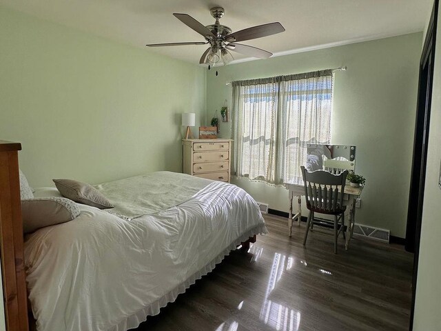 8505 Hinner Springs Dr, Weston, WI 54476 - bedroom featuring wood finished floors, baseboards, and ceiling fan