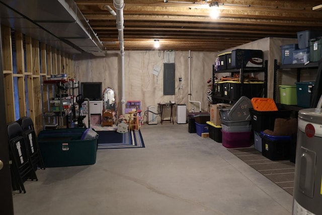 8505 Hinner Springs Dr, Weston, WI 54476 - unfinished basement featuring electric panel and water heater