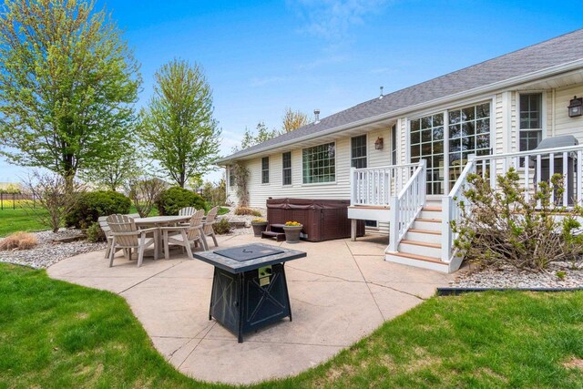 2074 Sandy Springs Rd, De Pere, WI 54115 - view of patio with a hot tub and area for grilling