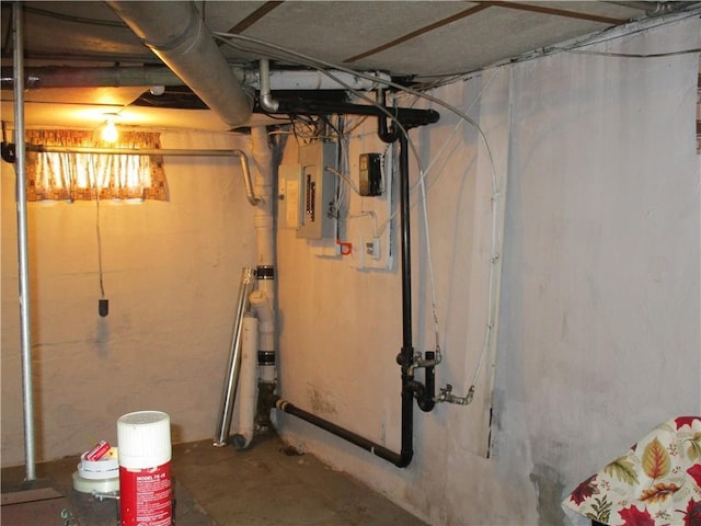 823 German St, Hawkins, WI 54530 - unfinished basement featuring electric panel