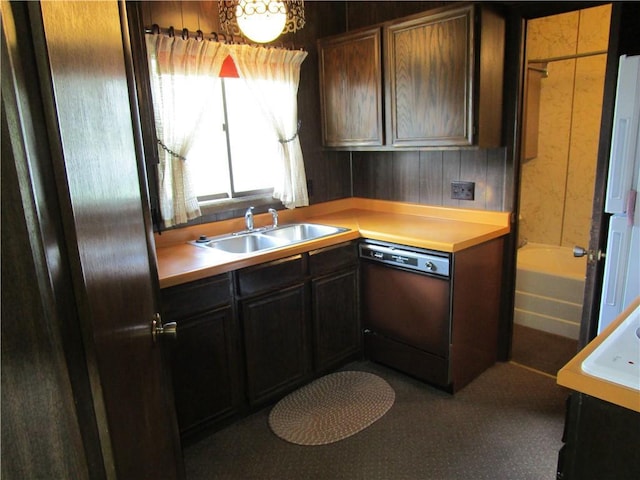 823 German St, Hawkins, WI 54530 - kitchen with dishwasher, a sink, light countertops, and refrigerator