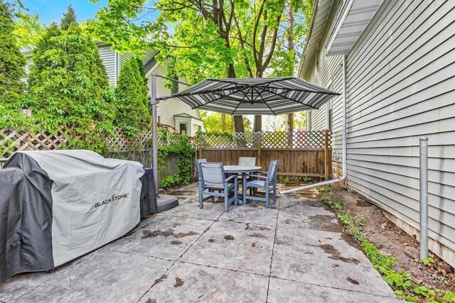 1333 W Lawrence St, Appleton, WI 54914 - view of patio with outdoor dining space and a grill