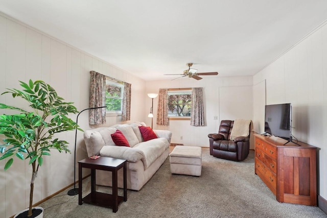 4901 Ralph Cir, Madison, WI 53714 - living area featuring ceiling fan and carpet floors