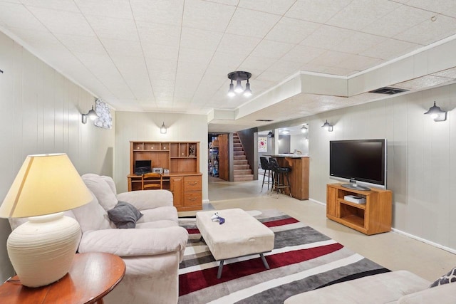 4901 Ralph Cir, Madison, WI 53714 - living area featuring stairway and bar