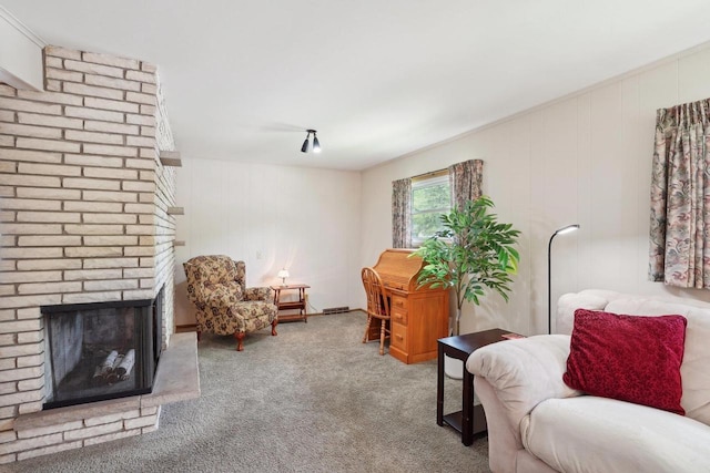 4901 Ralph Cir, Madison, WI 53714 - living area with a fireplace and carpet floors